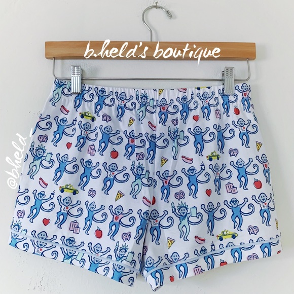 Roller Rabbit New York Monkey Polo Pajamas in Blue Monkey Size XS Brand New NWT - Picture 13 of 16